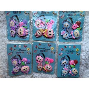 Monster Light Up Bag Shoe Charms 4 PC Colorful Assorted Boys or Girls NEW